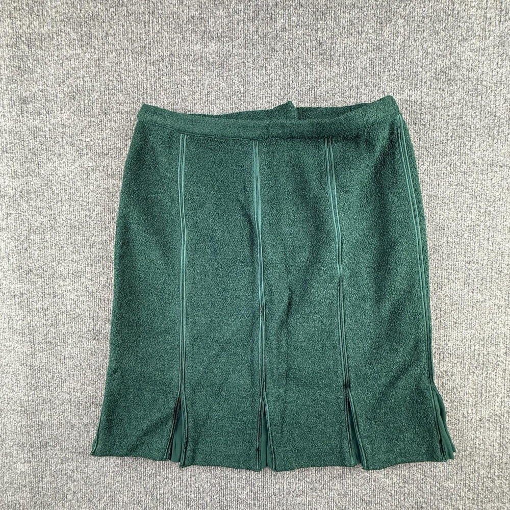 VTG Linea By Louis DellOlio Skirt Womens Medium Green‎ Tweed Pencil Knee Length